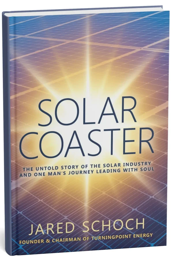 Book cover titled 'Solar Coaster' about the solar industry journey.